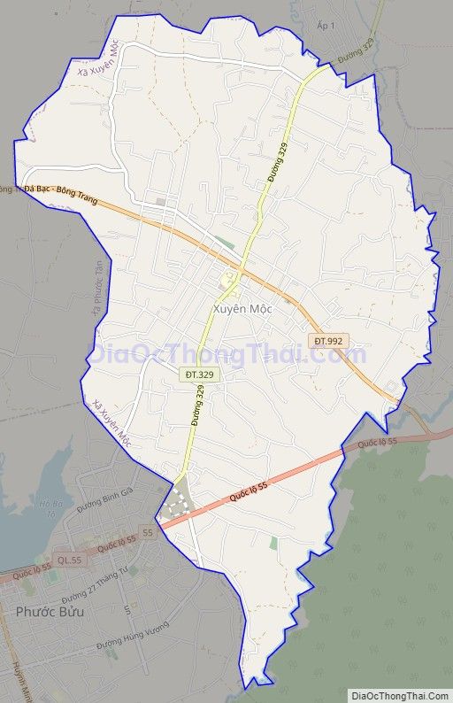 Bản đồ giao thông xã Xuyên Mộc, huyện Xuyên Mộc