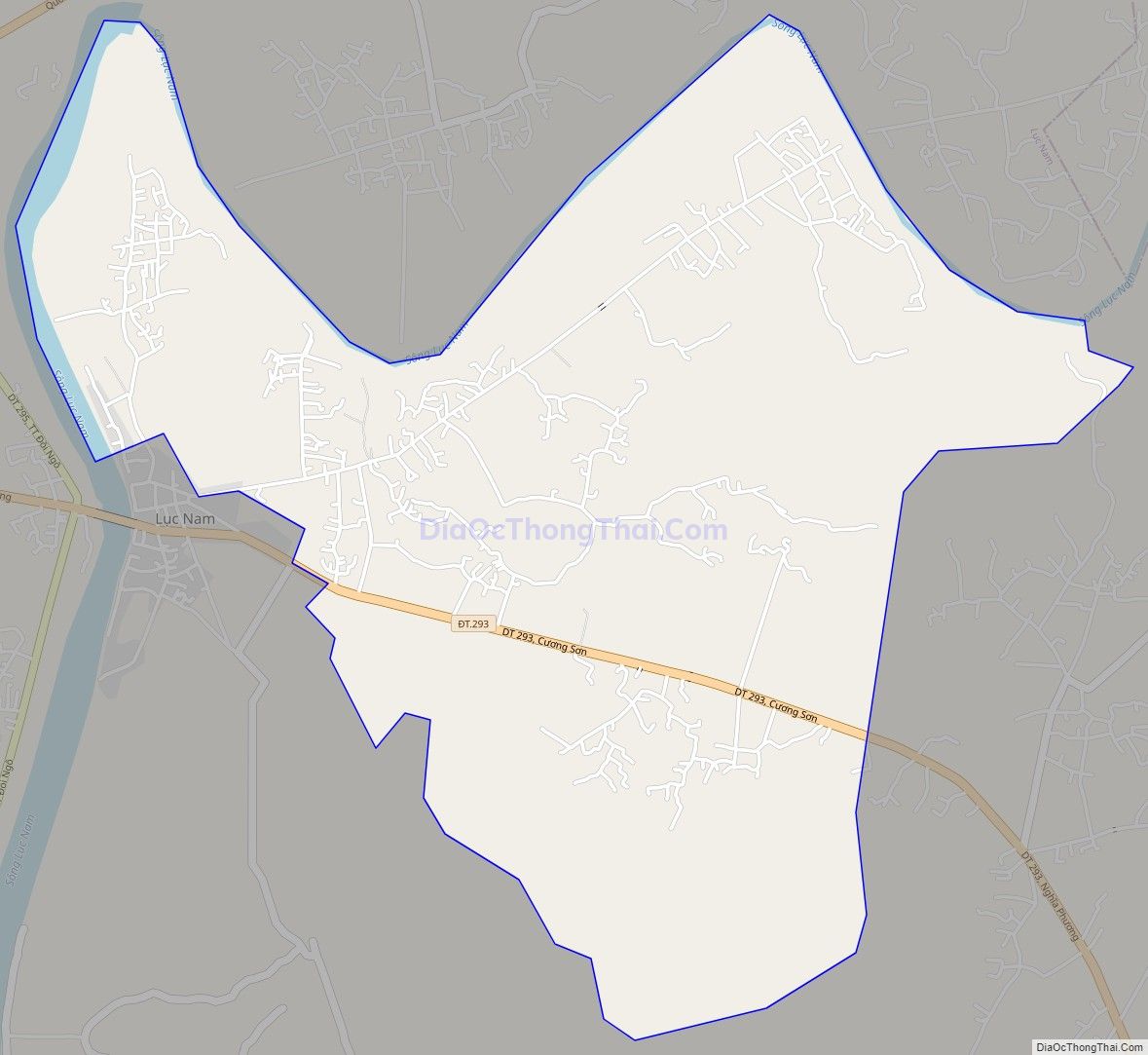 Bản đồ giao thông xã Cương Sơn, huyện Lục Nam