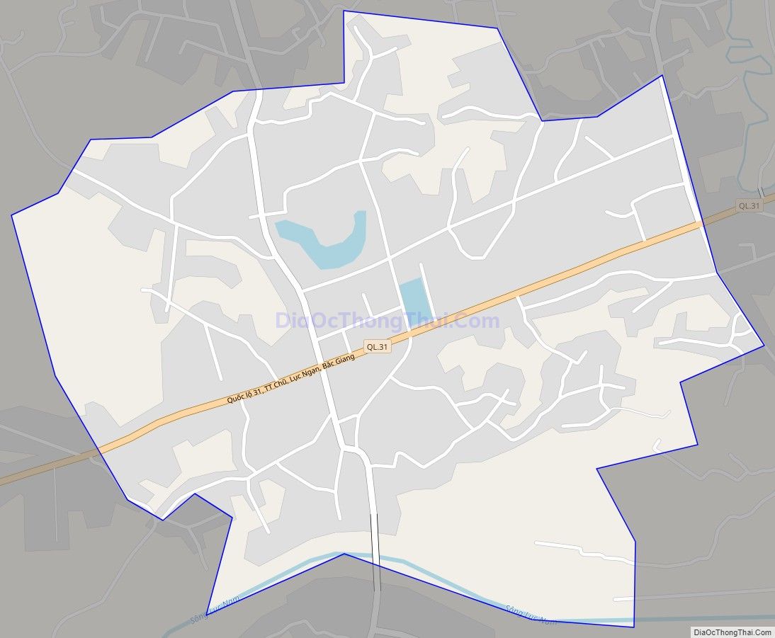 Bản đồ giao thông Thị trấn Chũ, huyện Lục Ngạn