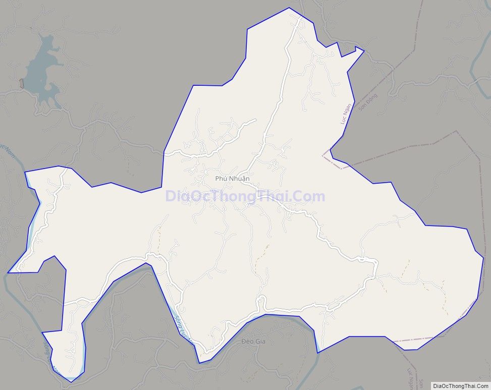 Bản đồ giao thông xã Phú Nhuận, huyện Lục Ngạn
