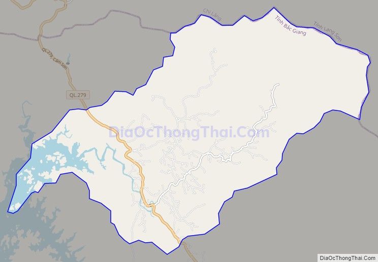 Bản đồ giao thông xã Tân Sơn, huyện Lục Ngạn