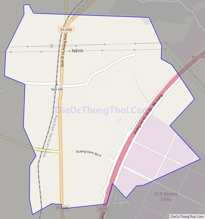 Bản đồ giao thông Thị trấn Nếnh, huyện Việt Yên