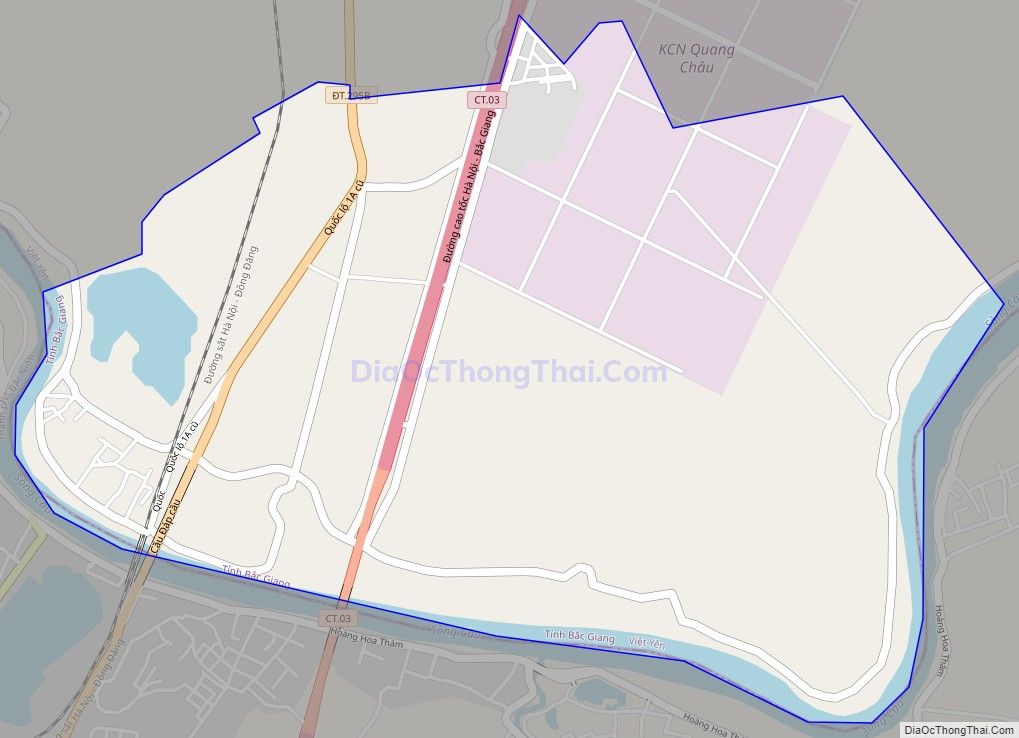 Bản đồ giao thông xã Quang Châu, huyện Việt Yên