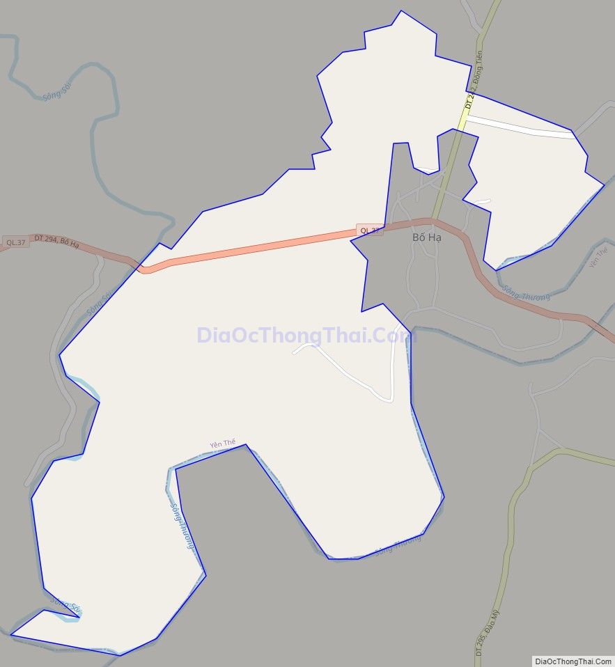 Bản đồ giao thông xã Bố Hạ (cũ), huyện Yên Thế