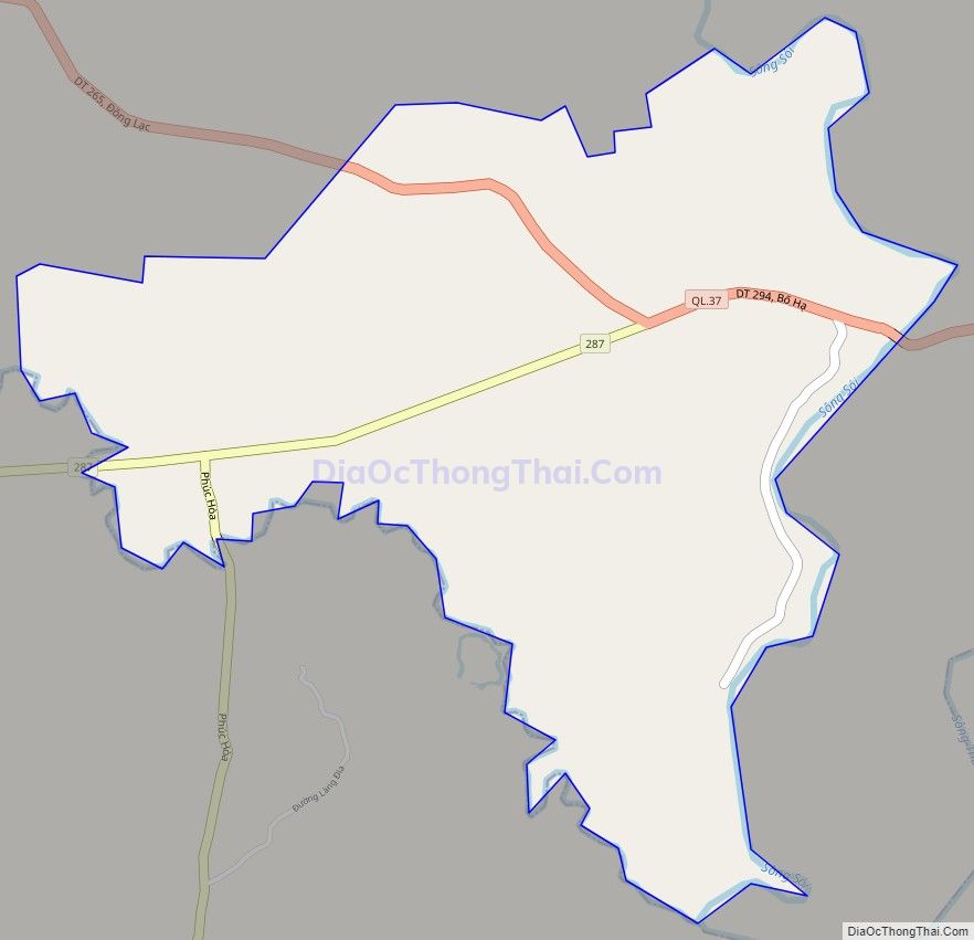 Bản đồ giao thông xã Tân Sỏi, huyện Yên Thế