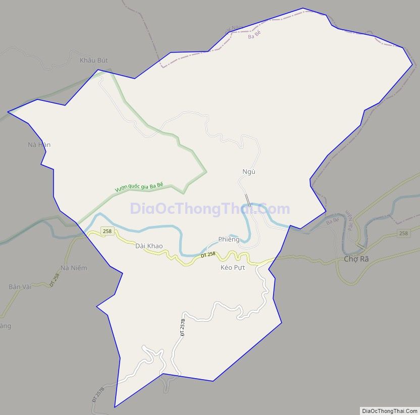 Bản đồ giao thông xã Cao Trĩ (cũ), huyện Ba Bể