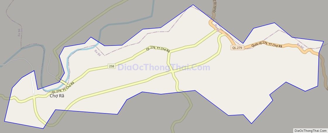 Bản đồ giao thông Thị trấn Chợ Rã, huyện Ba Bể