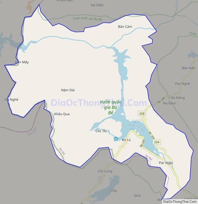 Bản đồ giao thông xã Nam Mẫu, huyện Ba Bể