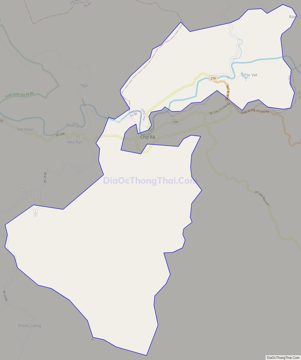 Bản đồ giao thông xã Thượng Giáo, huyện Ba Bể