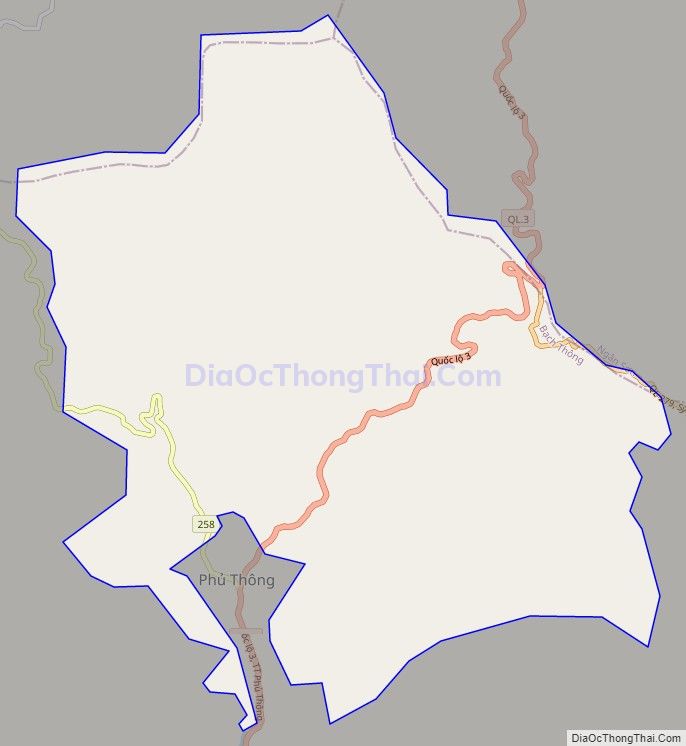Bản đồ giao thông xã Phương Linh (cũ), huyện Bạch Thông