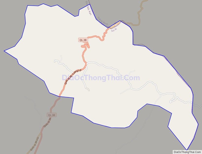 Bản đồ giao thông xã Cường Lợi, huyện Na Rì