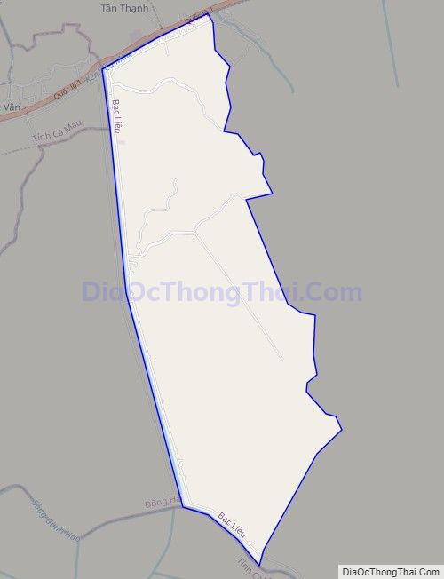Bản đồ giao thông xã Định Thành, huyện Đông Hải