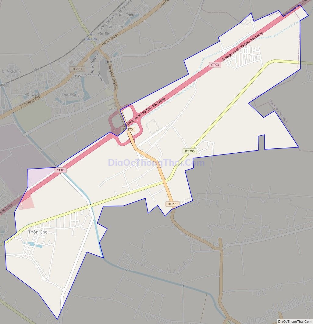 Bản đồ giao thông xã Liên Bão, huyện Tiên Du