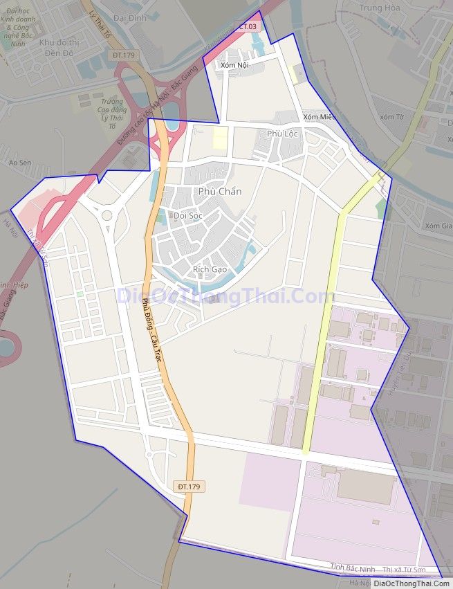 Bản đồ giao thông phường Phù Chẩn, thành phố Từ Sơn
