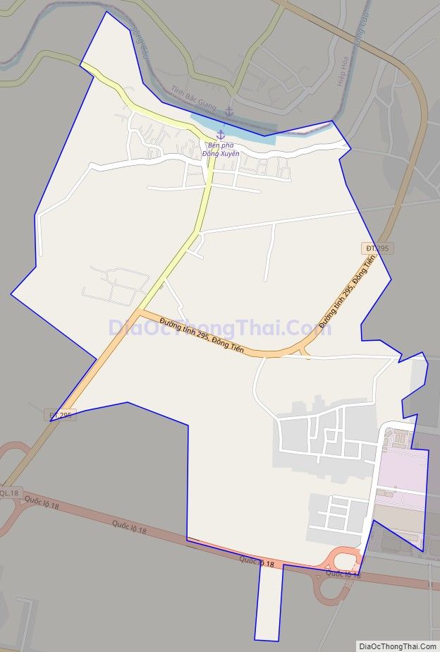 Bản đồ giao thông xã Đông Tiến, huyện Yên Phong