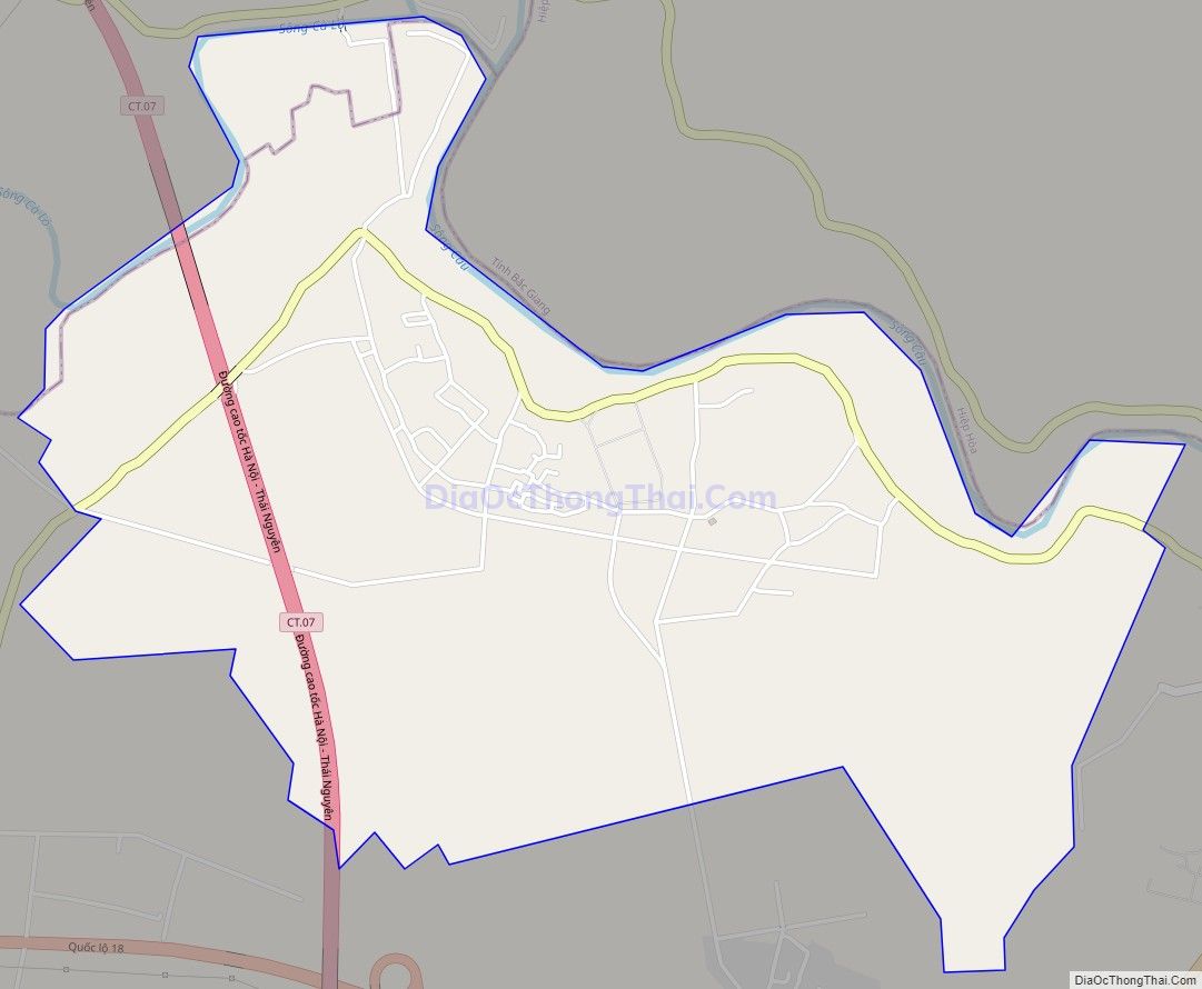 Bản đồ giao thông xã Tam Giang, huyện Yên Phong