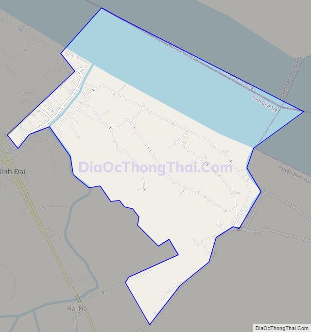 Bản đồ giao thông xã Bình Thắng, huyện Bình Đại