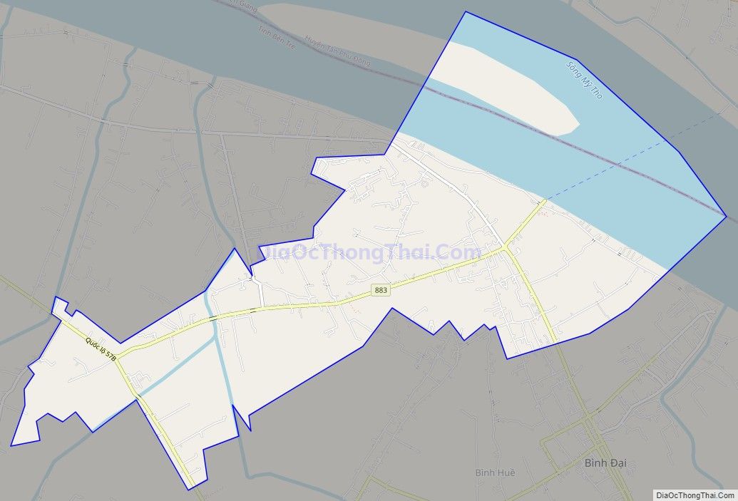 Bản đồ giao thông xã Bình Thới, huyện Bình Đại