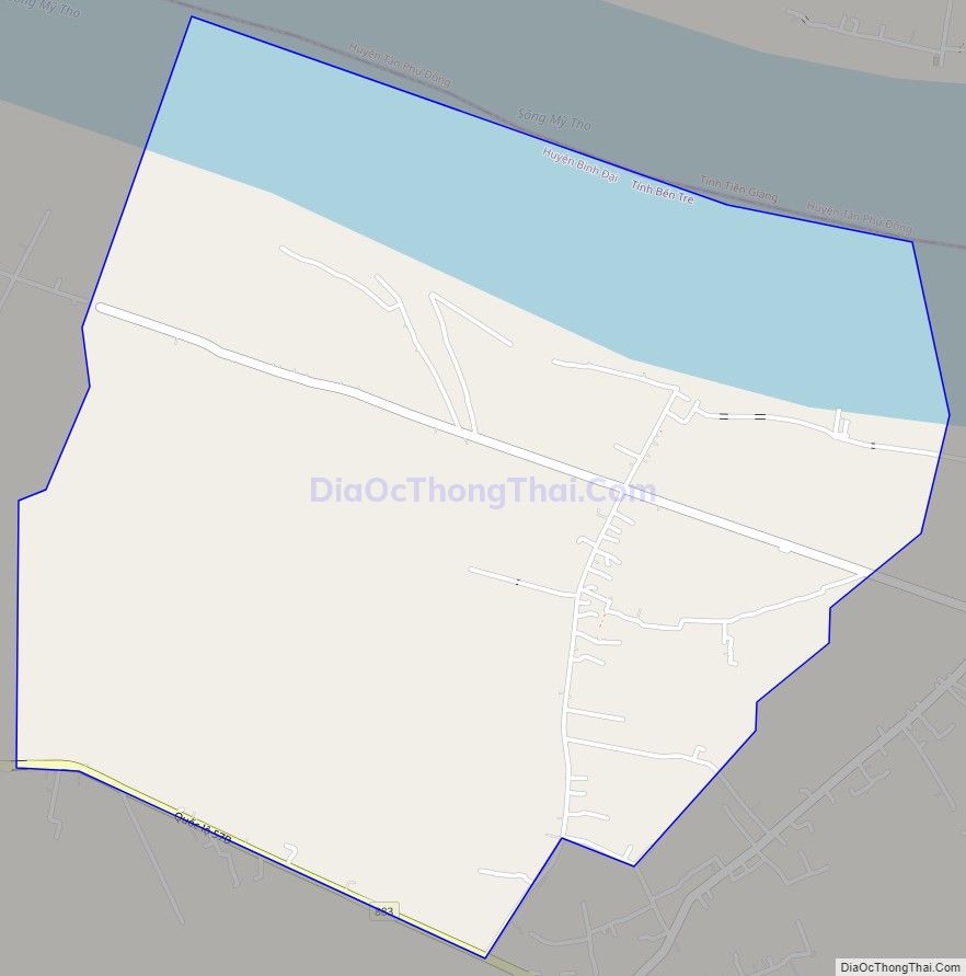 Bản đồ giao thông xã Phú Vang, huyện Bình Đại