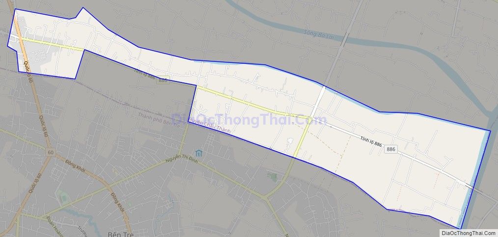 Bản đồ giao thông xã Hữu Định, huyện Châu Thành