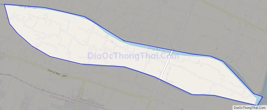 Bản đồ giao thông xã Phước Thạnh, huyện Châu Thành