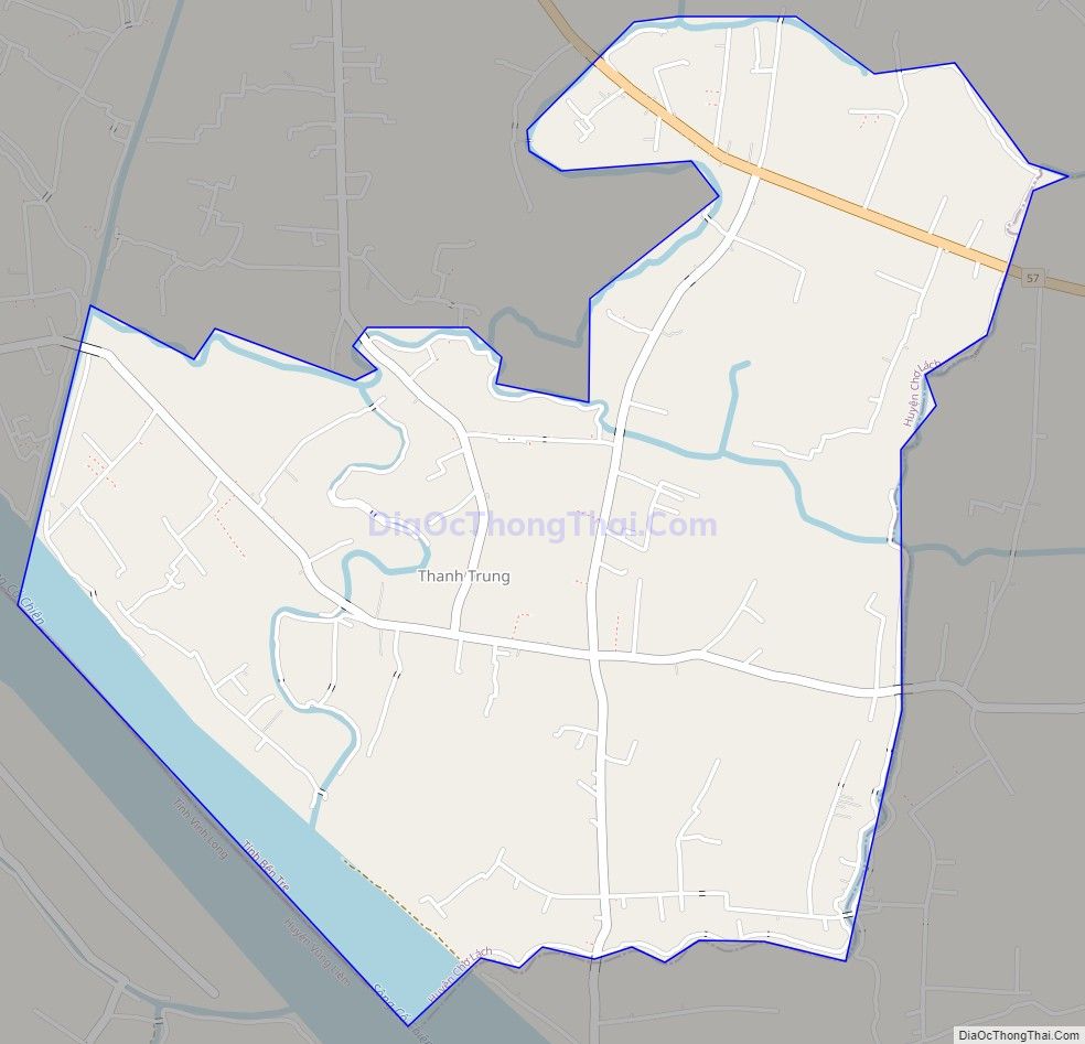 Bản đồ giao thông xã Hưng Khánh Trung B, huyện Chợ Lách