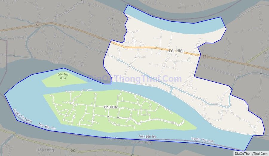 Bản đồ giao thông xã Vĩnh Bình, huyện Chợ Lách