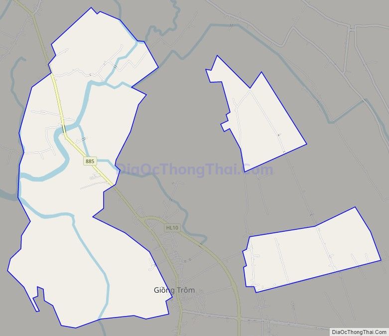 Bản đồ giao thông xã Bình Hòa, huyện Giồng Trôm