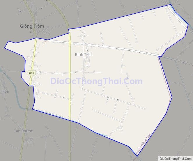 Bản đồ giao thông xã Bình Thành, huyện Giồng Trôm
