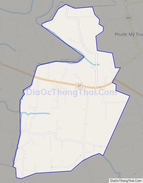 Bản đồ giao thông xã Hưng Khánh Trung A, huyện Mỏ Cày Bắc