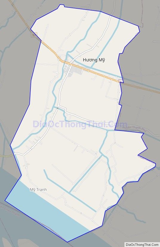 Bản đồ giao thông xã Hương Mỹ, huyện Mỏ Cày Nam