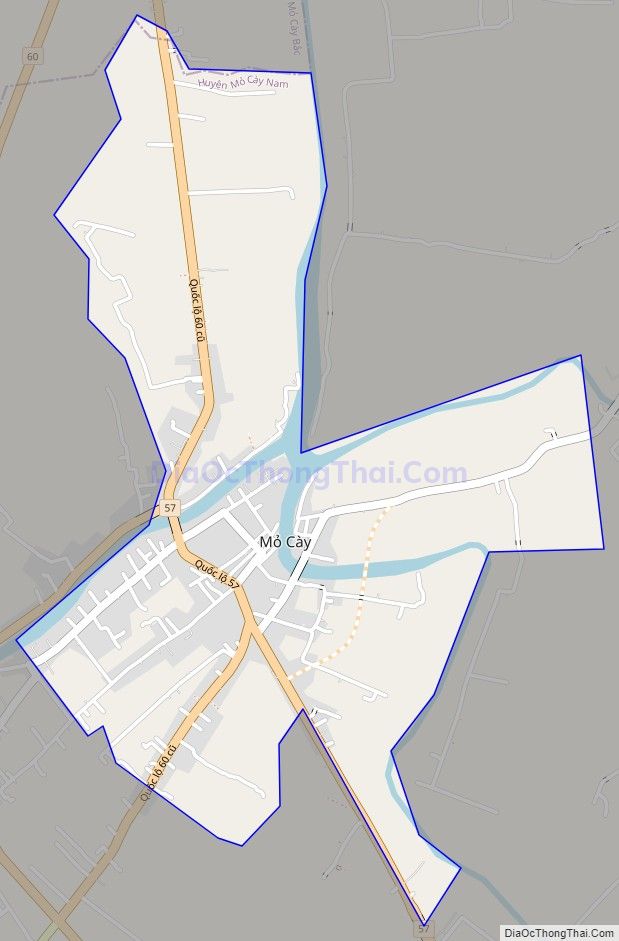 Bản đồ giao thông Thị trấn Mỏ Cày, huyện Mỏ Cày Nam