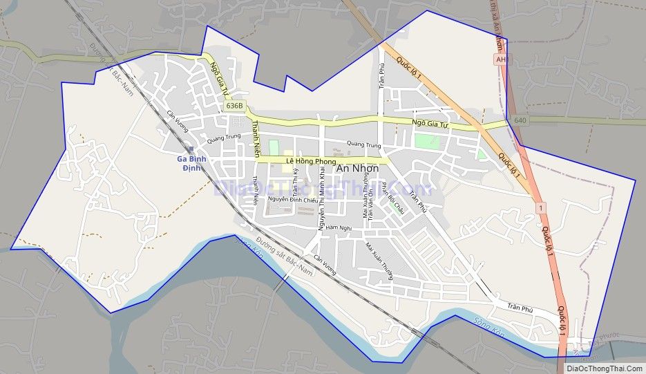 Bản đồ giao thông phường Bình Định, thị xã An Nhơn