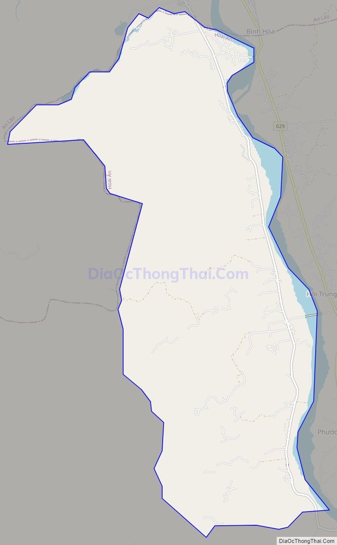 Bản đồ giao thông xã Ân Hảo Tây, huyện Hoài Ân