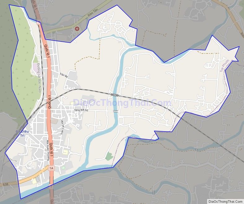 Bản đồ giao thông Thị trấn Diêu Trì, huyện Tuy Phước