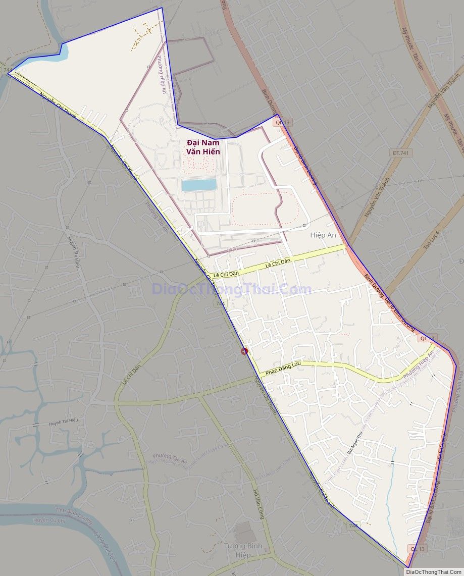 Bản đồ giao thông phường Hiệp An, thành phố Thủ Dầu Một