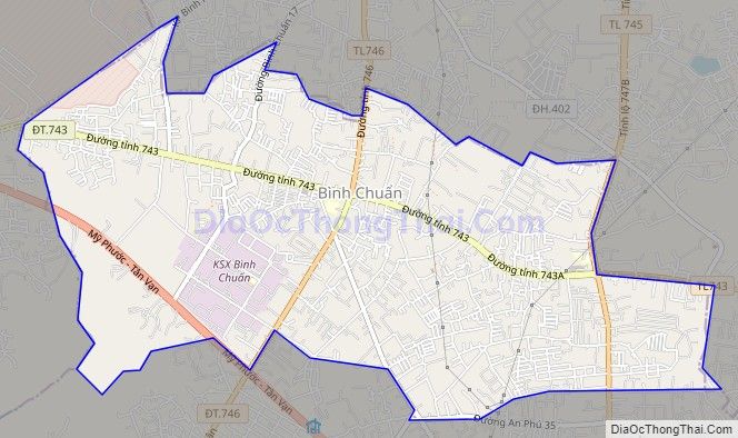 Bản đồ giao thông phường Bình Chuẩn, thành phố Thuận An