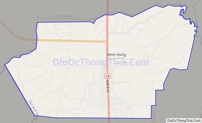 Bản đồ giao thông xã Minh Hưng, huyện Chơn Thành