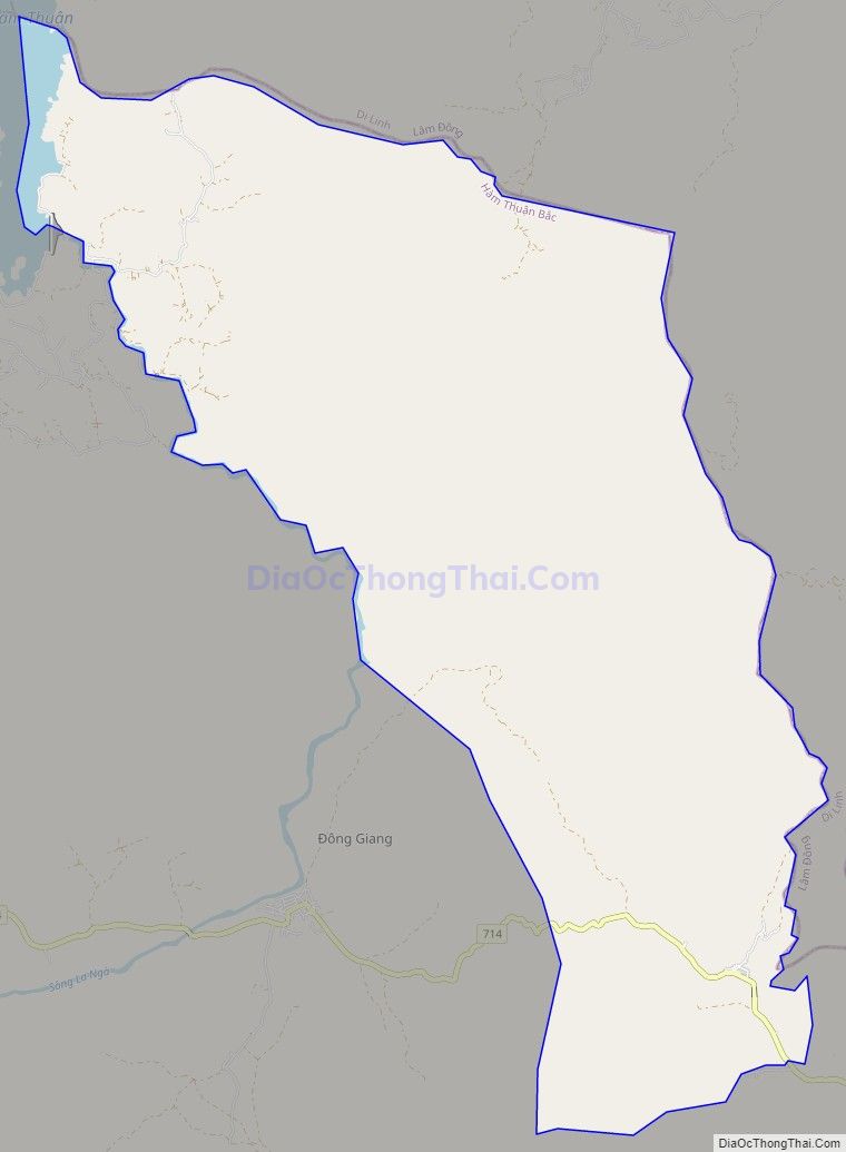 Bản đồ giao thông xã Đông Tiến, huyện Hàm Thuận Bắc