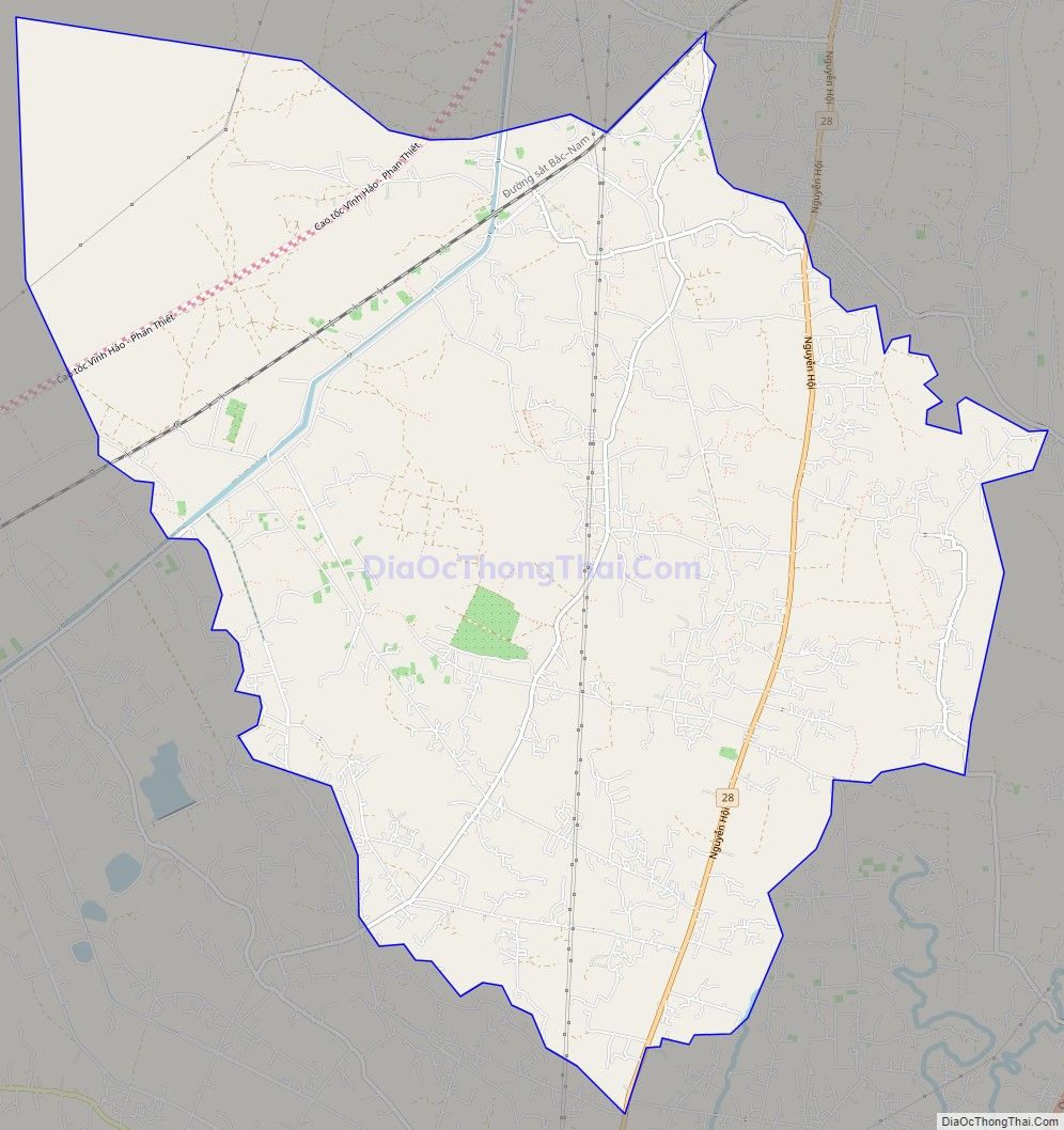 Bản đồ giao thông xã Hàm Chính, huyện Hàm Thuận Bắc