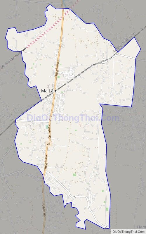Bản đồ giao thông Thị trấn Ma Lâm, huyện Hàm Thuận Bắc