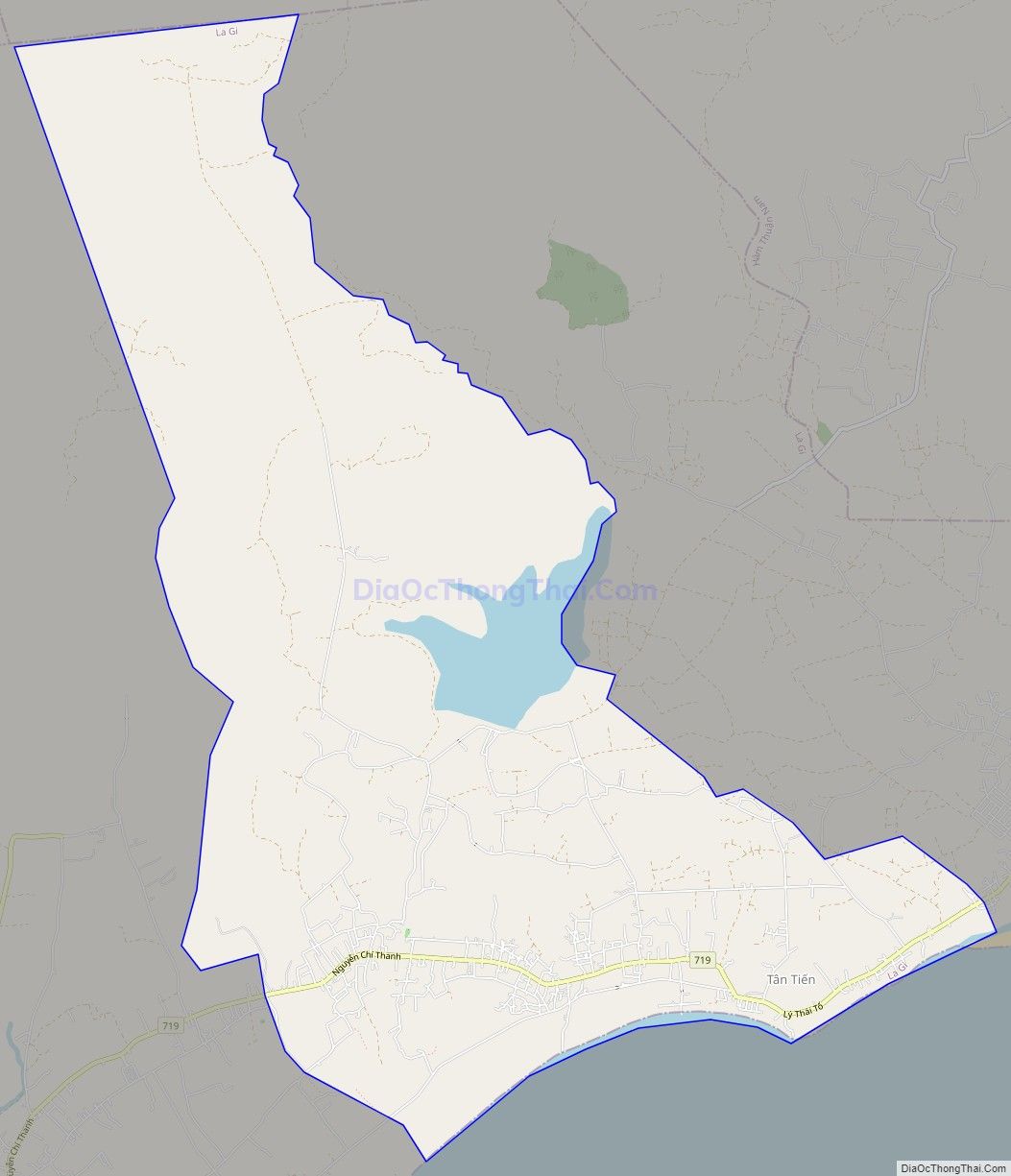Bản đồ giao thông xã Tân Tiến, thị xã La Gi