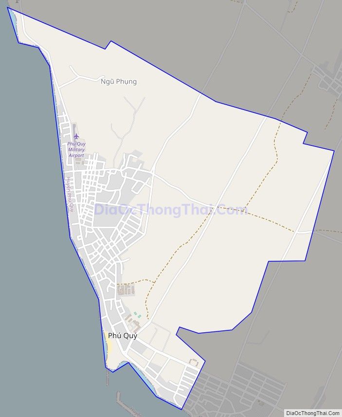 Bản đồ giao thông xã Ngũ Phụng, huyện Phú Quý