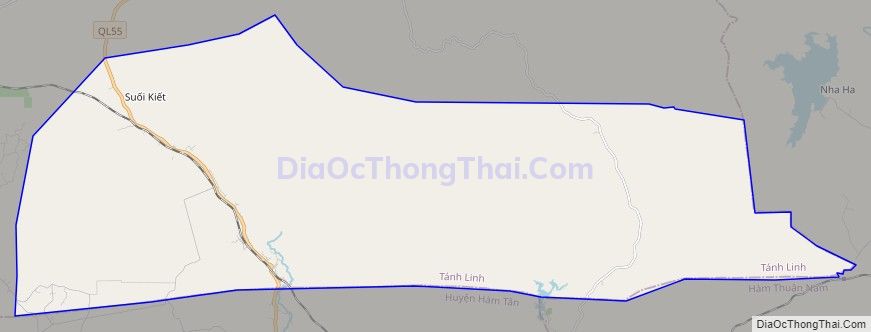 Bản đồ giao thông xã Suối Kiết, huyện Tánh Linh