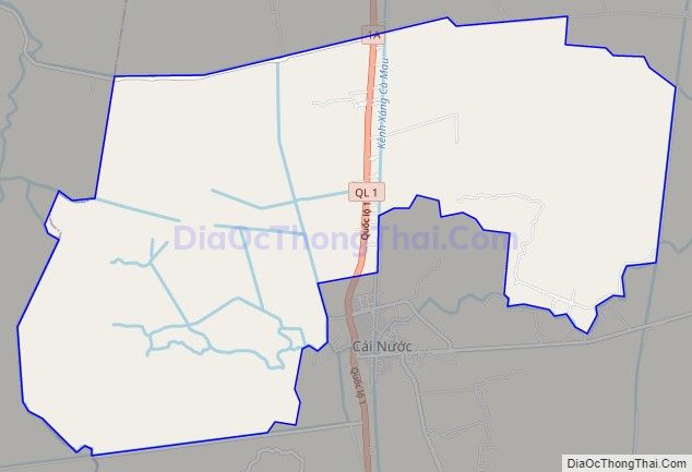 Bản đồ giao thông xã Tân Hưng Đông, huyện Cái Nước