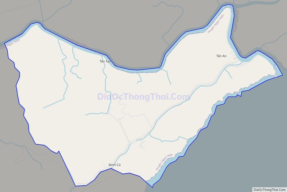 Bản đồ giao thông xã Tam Giang Tây, huyện Ngọc Hiển
