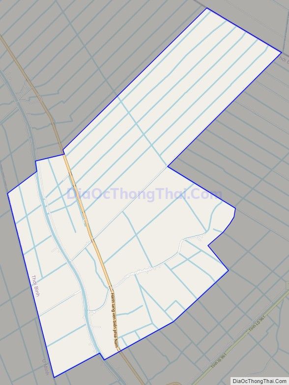 Bản đồ giao thông xã Biển Bạch Đông, huyện Thới Bình