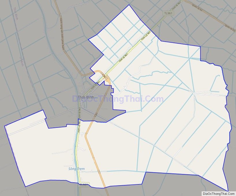 Bản đồ giao thông xã Thới Bình, huyện Thới Bình