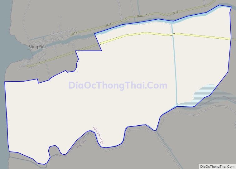 Bản đồ giao thông xã Phong Điền, huyện Trần Văn Thời