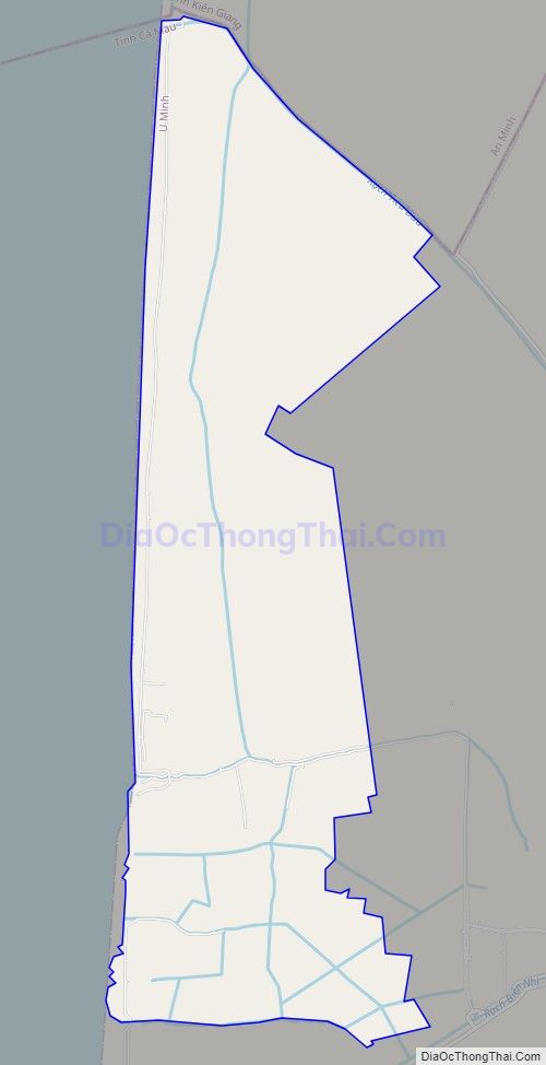 Bản đồ giao thông xã Khánh Tiến, huyện U Minh